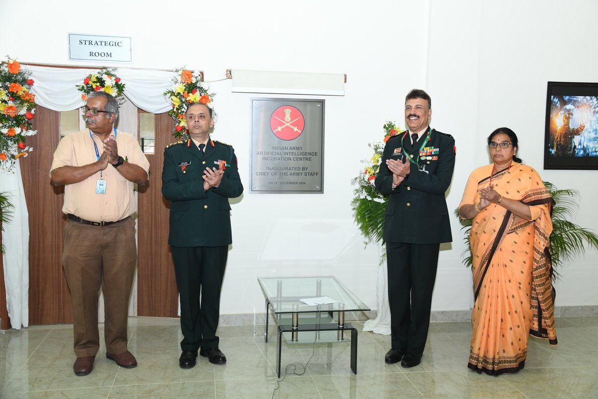 adgpi's tweet image. Transformational Leap:  Indian Army Nurtures AI

#GeneralUpendraDwivedi #COAS, today virtually inaugurated the IndianArmy Artificial Intelligence Incubation Centre (IAAIIC) established at the Bharat Electronics Limited, Bengaluru.

The IAAIIC will be a platform for innovation &amp;amp;…