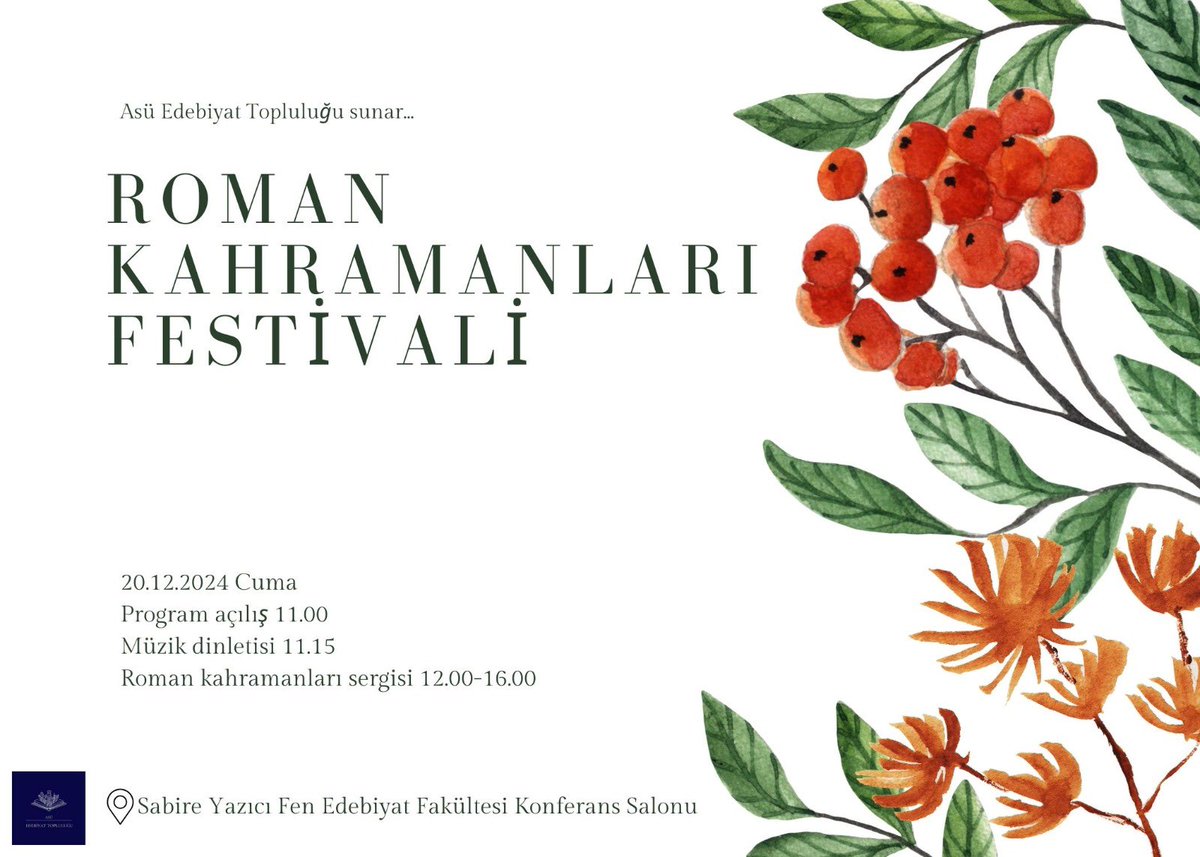 asuedebiyat's tweet photo. Roman Kahramanları Festivali program akışı. @AsuFef https://t.co/NP2gfA6dhy