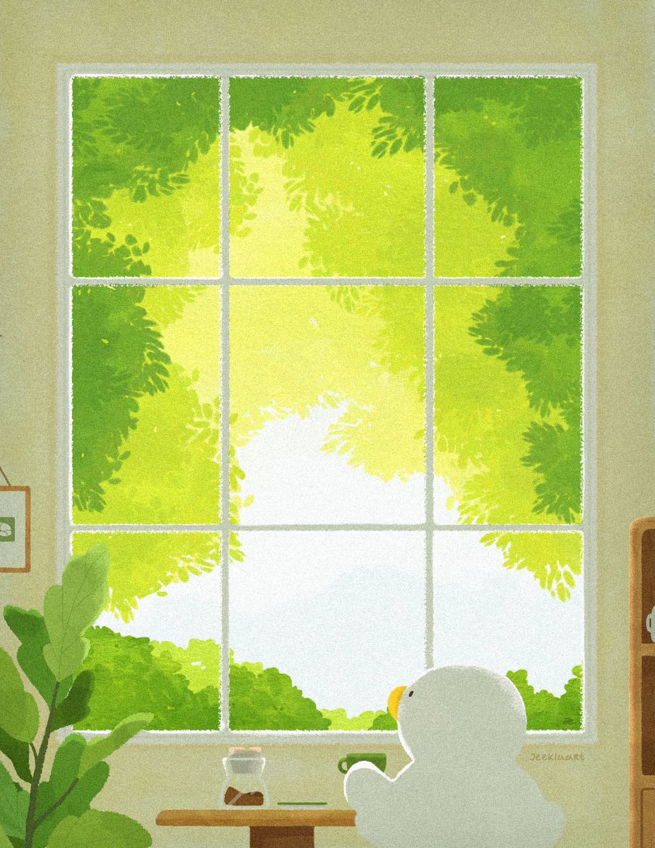 Window watching 🌿☕️