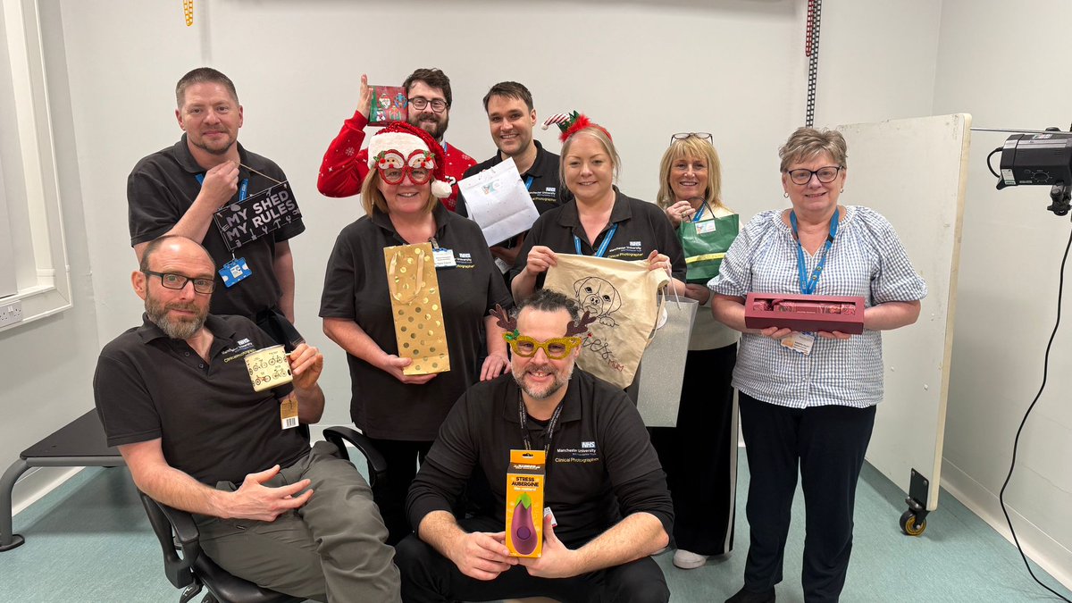 Clinical Photography & Medical Illustration MFT (@medillus) on Twitter photo Merry Christmas from our <a href="/WythenshaweHosp/">Wythenshawe Hospital</a> Clinical Photography and Medical illustration team. We had a Secret Santa session at lunchtime today.
<a href="/EhwMft/">MFT Employee Health and Wellbeing Service</a> <a href="/MFT_Research/">MFT Research and Innovation</a> <a href="/MFTnhs/">MFT NHS</a> Merry Christmas from our <a href="/WythenshaweHosp/">Wythenshawe Hospital</a> Clinical Photography and Medical illustration team. We had a Secret Santa session at lunchtime today.
<a href="/EhwMft/">MFT Employee Health and Wellbeing Service</a> <a href="/MFT_Research/">MFT Research and Innovation</a> <a href="/MFTnhs/">MFT NHS</a>