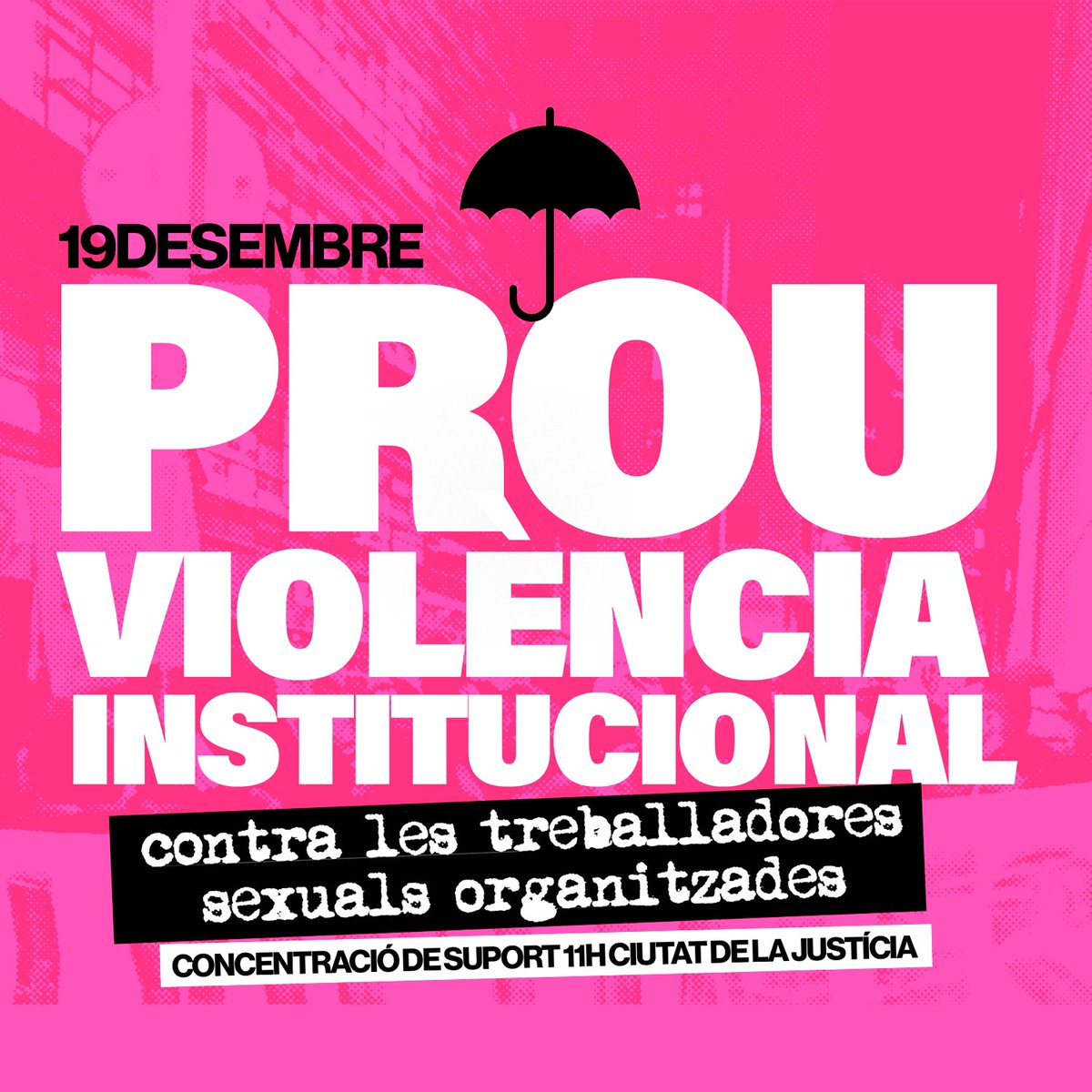 Demà a les 11h a la Ciutat de la Justícia 

Concentració de suport a les detingudes.

Prou violència institucional contra les treballadores sexuals organitzades ☂️👠