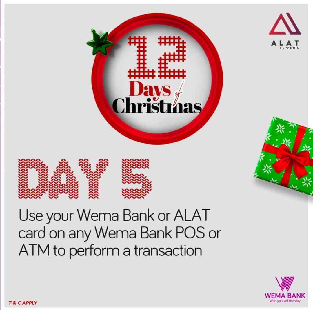 VNwalieoba's tweet photo. Do you want to win amazing gifts this Christmas from Wema?
Kindly check the attached image below and ensure you are following @wemabank and @alat_ng to enjoy this.
#Alat12daysofXmas
#Wema12daysofXmas https://t.co/6DjwcjTJ5n