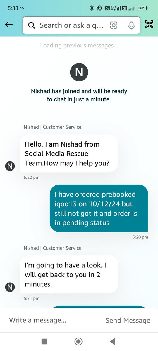 Vabh33's tweet photo. @amazonIN @AmazonHelp
So this is your support level. Utter bulshit.@jagograhakjago @consumerforum_ https://t.co/AqQG5uGDn6
