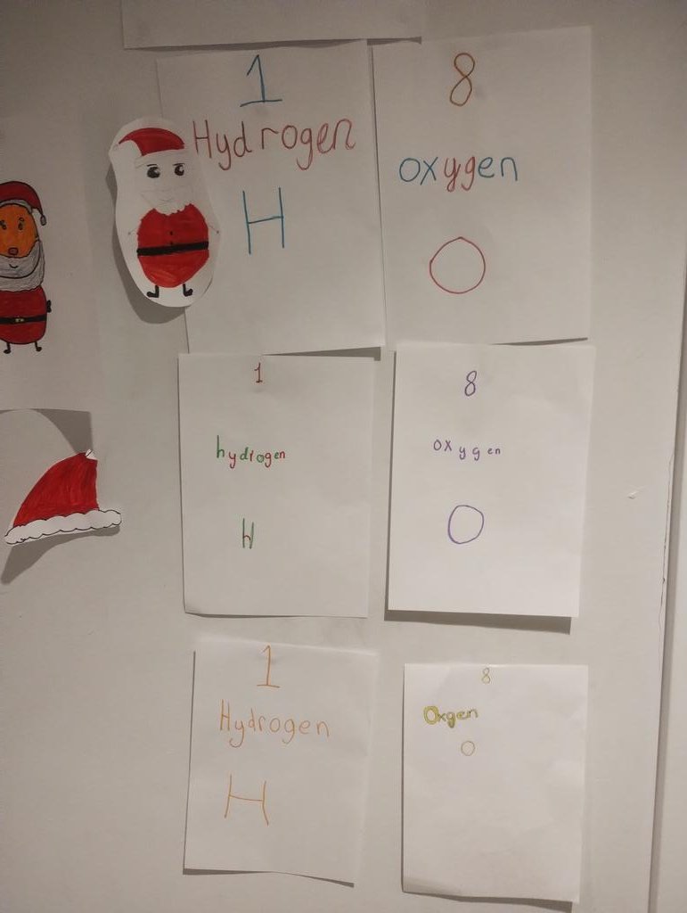PhysicsSchs's tweet photo. 1.2 used the periodic table to write some Christmas words. They found snow, ho ho ho, Claus and cookies. Can you find any more? #stem #periodictable https://t.co/JsQjmb4Tzf
