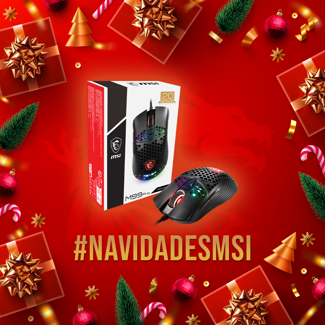 🔥S O R T E O🔥
🚨Día 4: Ratón MSI M99 Pro🐉

Para participar:
1) comentar #NavidadesMSI + que juego jugarías con este ratón
2) seguir a <a href="/MSI_ES/">MSI Gaming España</a> +RT🔁

Cuantas más veces comentes con #NavidadesMSI y diferentes juegos más posibilidades😉

Mañana otro sorteo😎