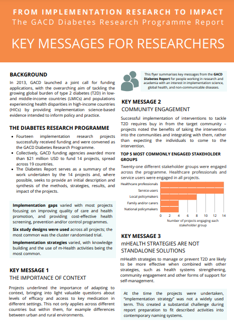 gacd_media's tweet photo. 📢 Insights from the GACD Diabetes Report
Discover how #impscience tackles diabetes globally 🌍
✅ Adapt interventions to local contexts for impact
✅ Engage communities for trust & success
✅ Combine mHealth with systems strengthening
Explore here: https://t.co/cyZwTrczS1 https://t.co/yOhQpeZexb