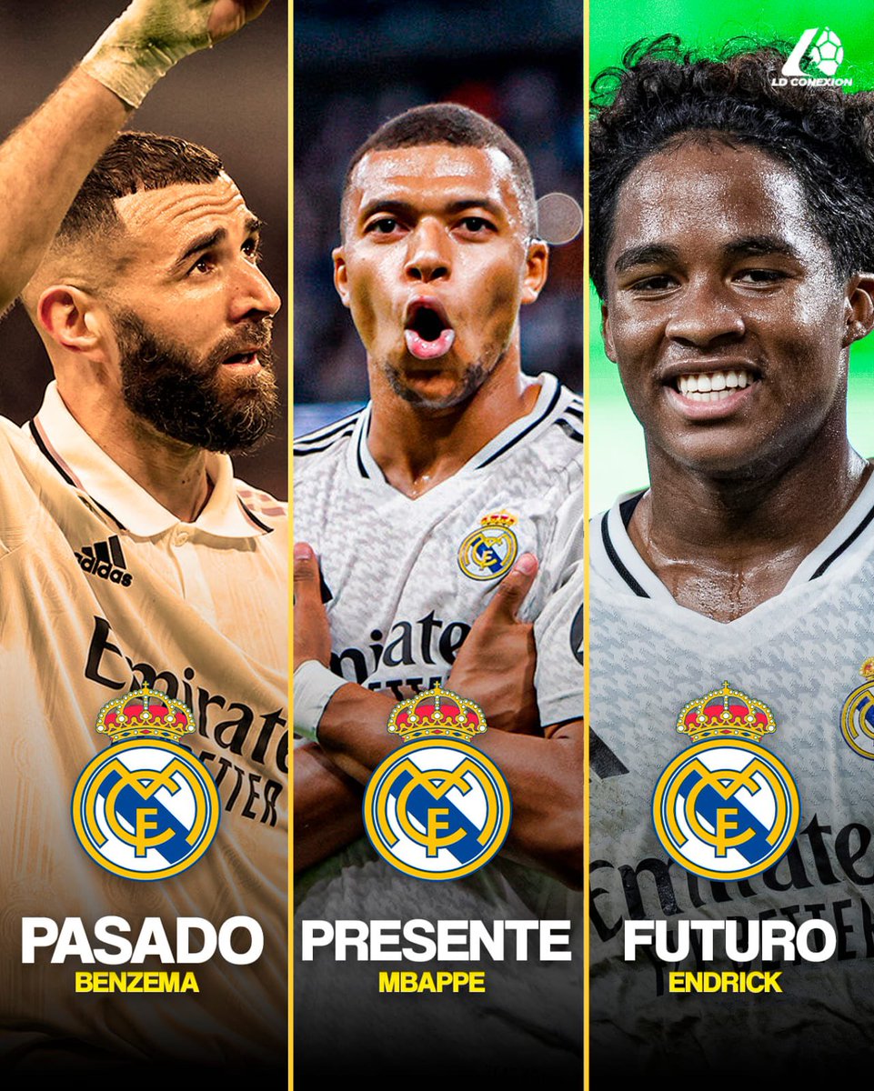 ldconexion's tweet photo. En el Real Madrid no se duda de la calidad de sus delanteros, JAMÁS pero.. 

Tendrá Mbappe lo necesario y Endrick las oportunidades para demostrarlo? 

#RealMadrid #goleador #mbappe #endrick #benzema #francia #brasil https://t.co/XEeC5EkyUU