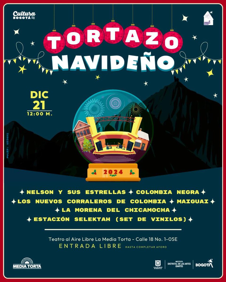 #AlAire con <a href="/nelsonysusestr/">Nelsonysusestrellas</a> quien nos cuenta sobre el Tortazo Navideño, para despedir el año con sabrosura este 21 de diciembre, en la Media Torta. <a href="/idartes/">Idartes</a> 

Más información aquí dcradio.participacionbogota.gov.co