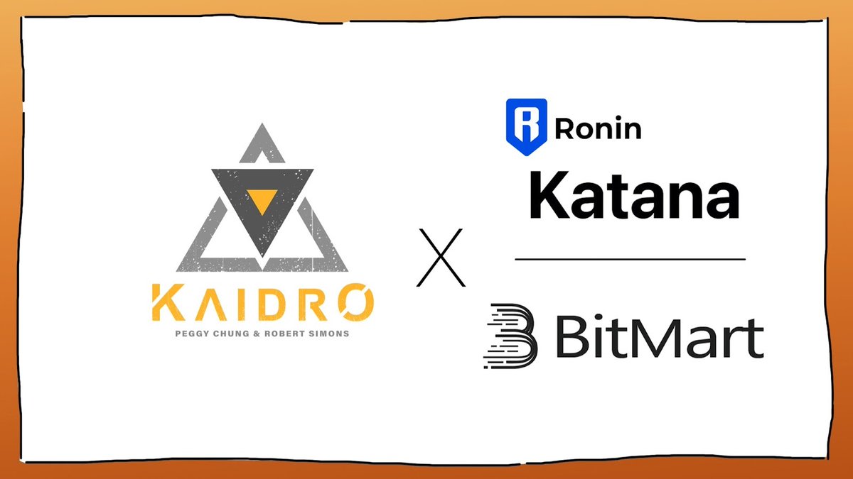Kaidro’s first CEX <a href="/BitMartExchange/">BitMart</a> and DEX <a href="/Ronin_Network/">Ronin</a> with $KDR available now. Together with our Kaidro community we welcome the many more people that will be part of this journey through the coin.

🤝 From here we work on growing our community and reach as we bring on more