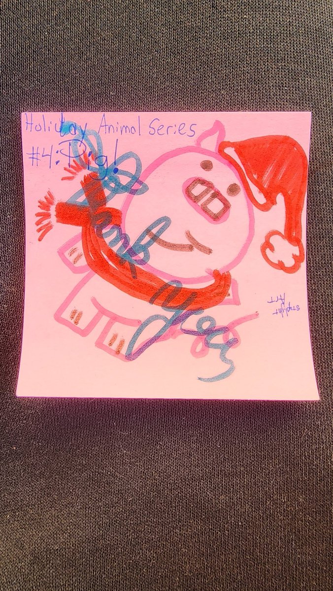 ArtByGuv's tweet photo. I just gave a random man a drawing of a holiday pig while I was waiting to pick up my spark delivery order at @Walmart and he was just waiting for his normal pickup order.

I've never seen an angry 70 year old who has been waiting for 30 minutes become so happy.

So proud. https://t.co/8zBb6rXuM6