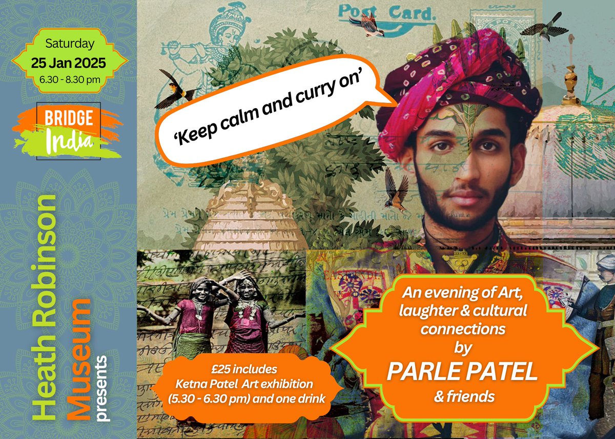 Heath Robinson Museum (@hrobinsonmuseum) on Twitter photo 🎨🍹Art, comedy & masala beans on toast! Start your night with vibrant #popart & a complimentary drink at <a href="/ketna_patel/">GypsyQueen</a>'s REMIXOLOGY exhibit, then laugh out loud with Parle Patel & friends! <a href="/planetParle/">Parle Patel</a>
📅 5:30PM Art | 6:30PM Comedy
🎟️ Book now 👉 heathrobinsonmuseum.org/.../keep-calm-…
#pinner 🎨🍹Art, comedy & masala beans on toast! Start your night with vibrant #popart & a complimentary drink at <a href="/ketna_patel/">GypsyQueen</a>'s REMIXOLOGY exhibit, then laugh out loud with Parle Patel & friends! <a href="/planetParle/">Parle Patel</a>
📅 5:30PM Art | 6:30PM Comedy
🎟️ Book now 👉 heathrobinsonmuseum.org/.../keep-calm-…
#pinner