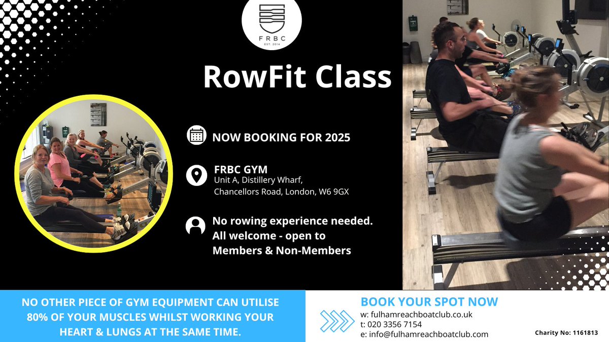 FulhamReachBC's tweet photo. Looking to boost your fitness & make a difference? Join #RowFit:
✅ Engage 80% of your muscles
✅ Build cardio & core strength
✅ All fitness levels welcome—our amazing Coaches have got you covered!
✅You’ll be supporting our #SportForGood #charity 🌟
https://t.co/Sdf04yU00p 🙌 https://t.co/Tfqys5BLEk