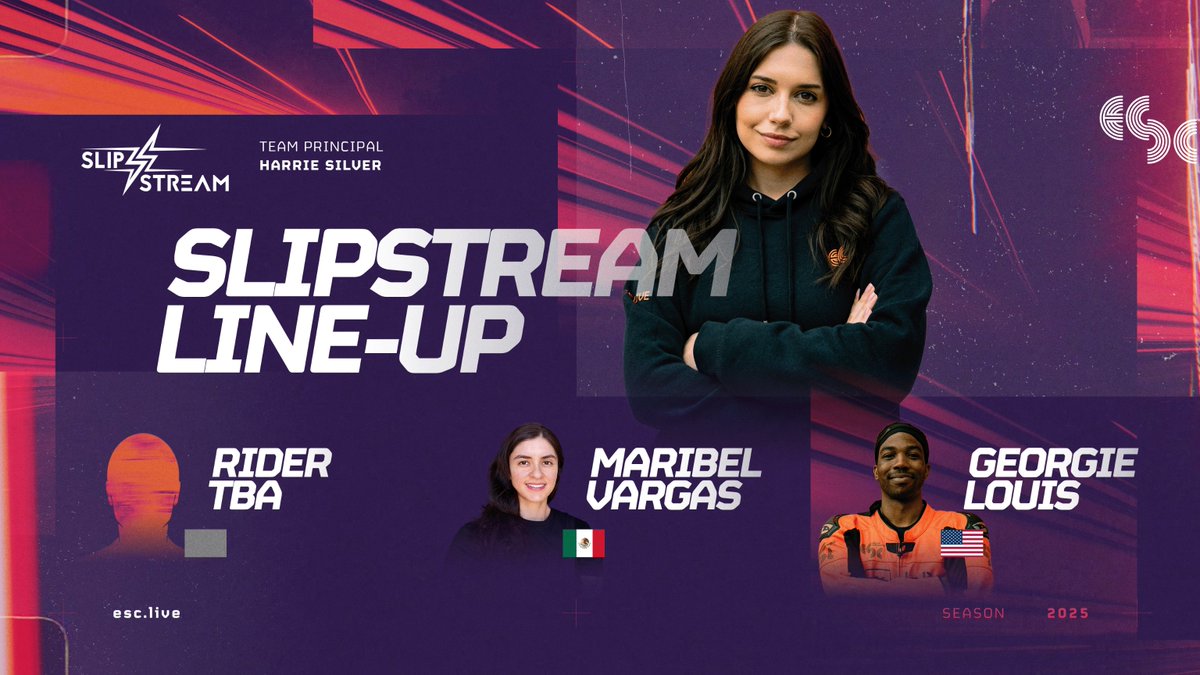 Announcing SlipStream! 🚨

SlipStream, led by the UK gaming content creator Harrie Silver, will be composed of newbies Maribel Vargas and Georgie Louis with a third rider TBA.