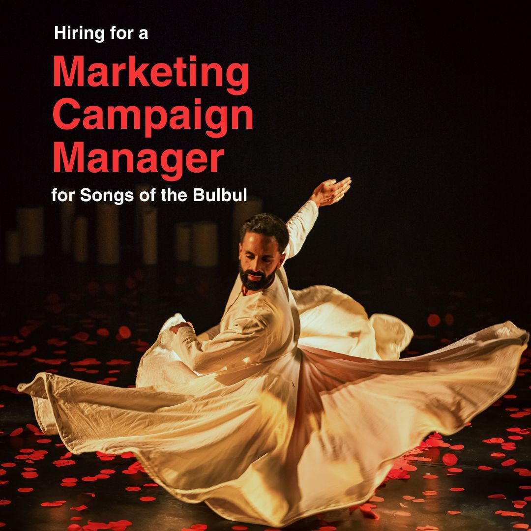 We're hiring! AOC seeks a freelance Marketing Campaign Manager to lead the UK tour of Songs of the Bulbul.

🗓 Start Jan | £3,500 fee
📍 Details &amp; apply: aakashodedra.com/about-us/vacan…

#ArtsJobs #DanceUK #AakashOdedraCompany