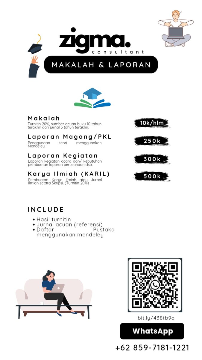 draftskripsi's tweet photo. Dari tentang pajak sampe kedokteran sini zigma bantu, kalau berminat bisa langsung chat ya ka 😉

#TolakPPN12Persen #zonauang #zonajajan #zonaba #jokitugas #jokiskripsi #jasajoki #joki #wts #zonabu https://t.co/RUhMXOxXt4