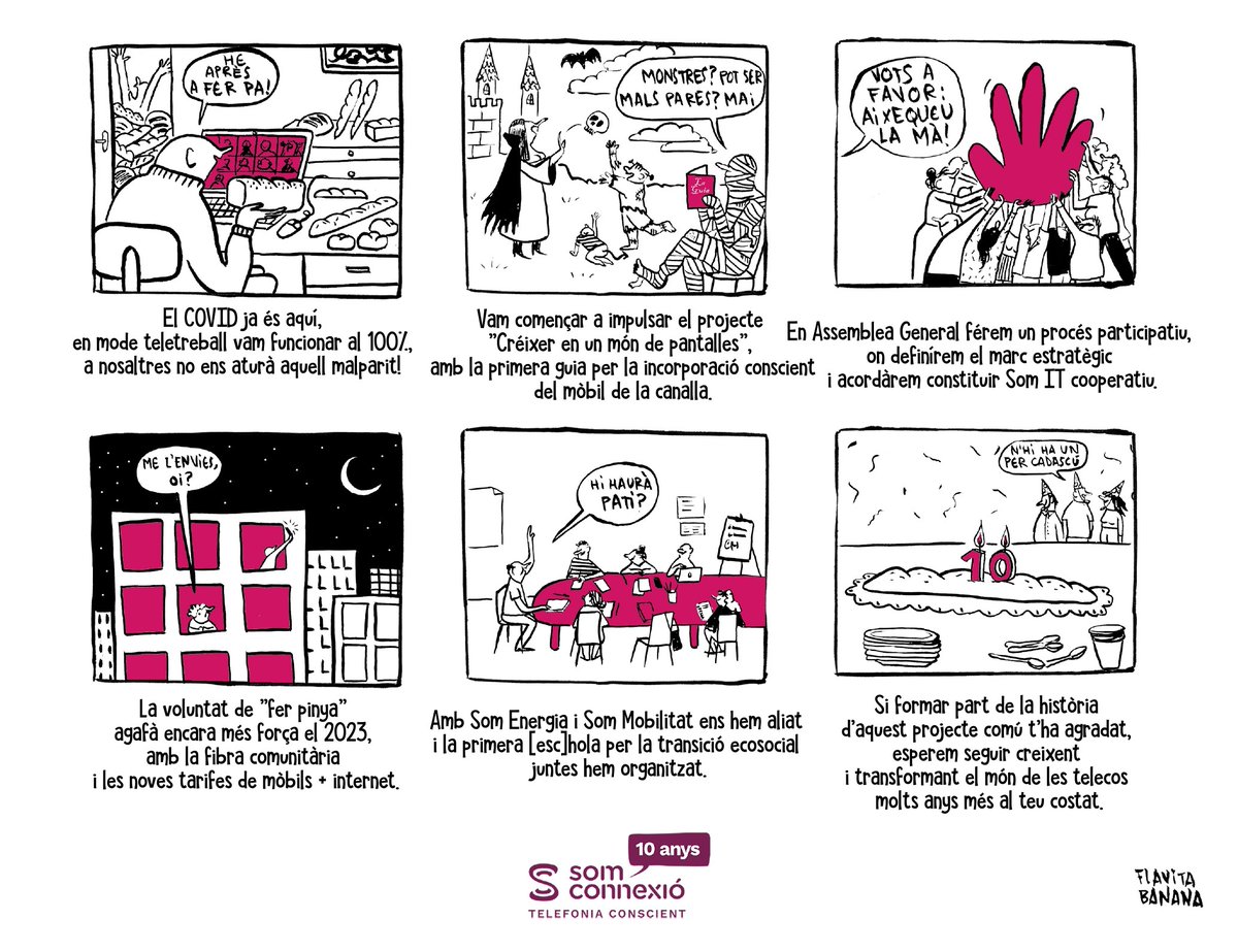 L'auca dels 10 anys de <a href="/SomConnexio/">Som Connexió</a> by <a href="/flavitabanana/">Flavita Banana</a> 

10 anys promovent el consum conscient en l'àmbit de les telecomunicacions

Molts d'anys de part de <a href="/mercatsocial/">Mercat Social Illes Balears</a>!