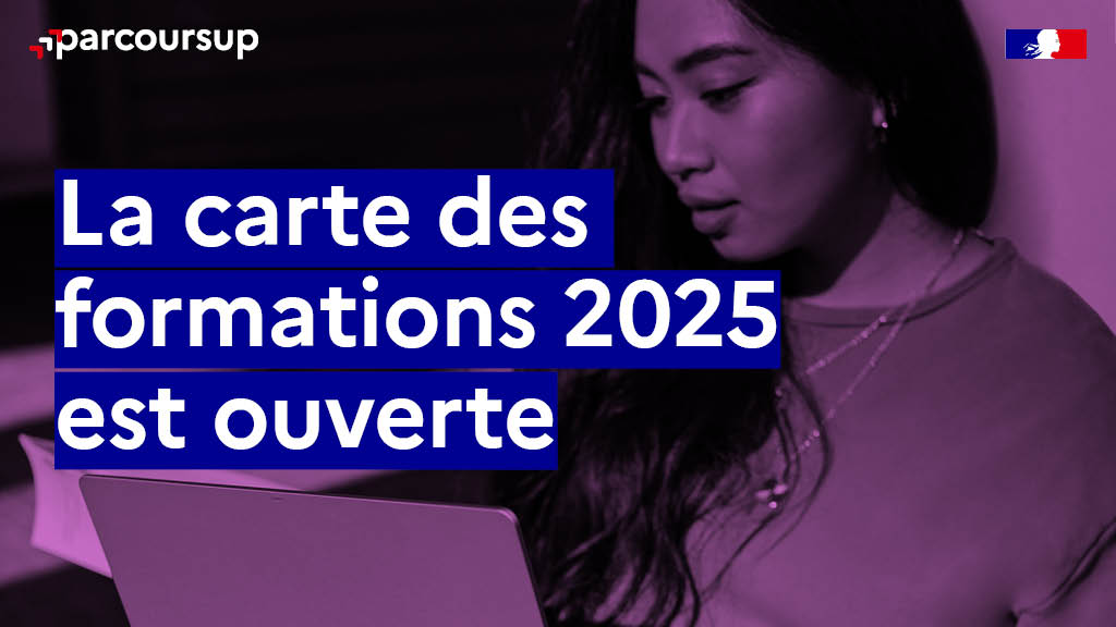 📣 La carte des formations Parcoursup 2025 est ouverte !
🔎 Plus de 24 000 formations sont accessibles !
👍 Des informations utiles sont affichées pour chaque formation pour vous aider dans vos choix d'orientation post bac.

➡️ parcoursup.gouv.fr