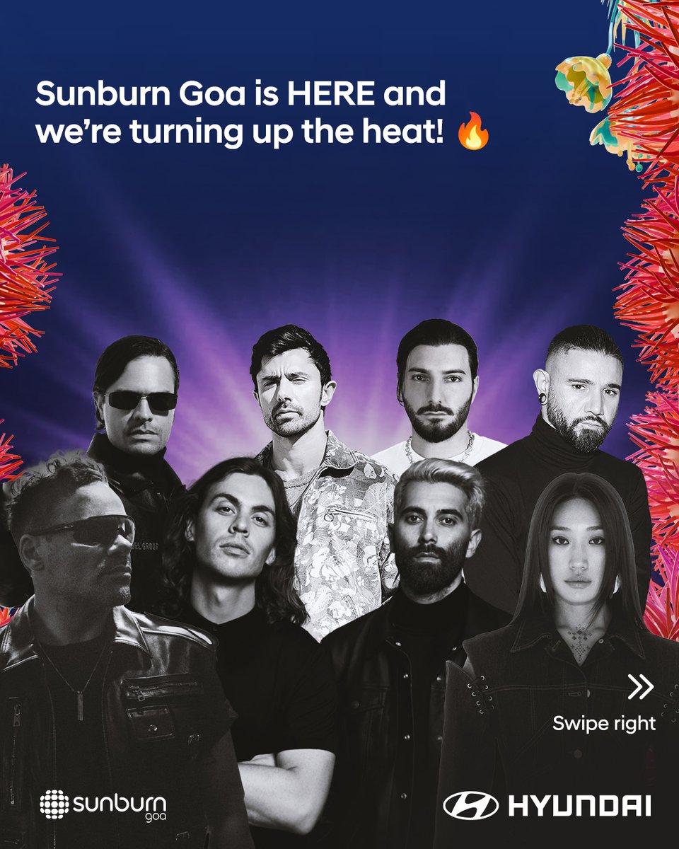 HyundaiIndia's tweet photo. Win a chance to see these artists live at Sunburn Goa!
How to win:
1️⃣ Like this post
2️⃣ Comment your dream Hyundai car
3️⃣ Tag 3 friends &amp; use #HyundaiDrivesSunburn
3 winners can bring 3 friends with them!
*T&amp;C: https://t.co/Vh6W8ZWiK3
#HyundaiXSunburn #ToSunburnWithHyundai https://t.co/DPxlBaBTA9