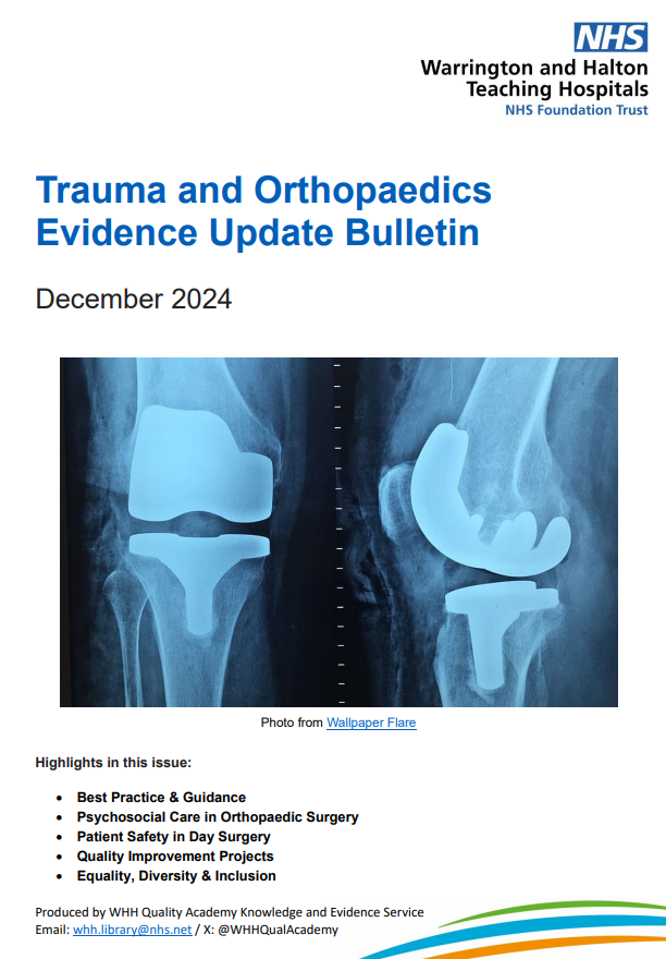 WHHQualityAcademy (@whhqualacademy) on Twitter photo Our latest T&O Evidence Update Bulletin – Dec 2024 - is now available. WHH staff click on bit.ly/41DQFEw or email whh.library@nhs.net for a copy to be sent to your Inbox. Tell us how you have used our bulletins - bit.ly/4gIysec Our latest T&O Evidence Update Bulletin – Dec 2024 - is now available. WHH staff click on bit.ly/41DQFEw or email whh.library@nhs.net for a copy to be sent to your Inbox. Tell us how you have used our bulletins - bit.ly/4gIysec