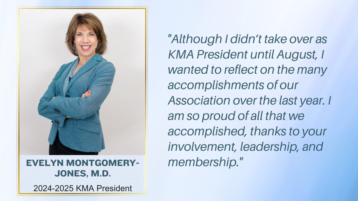 KMA president <a href="/EvelynJonesMD/">Evelyn Jones, MD</a>, reflects on KMA’s many accomplishments as the year ends. From impactful vaccination campaigns to educational events and legislative wins, she says member involvement made it all possible. kyma.org/presidents-mes…
