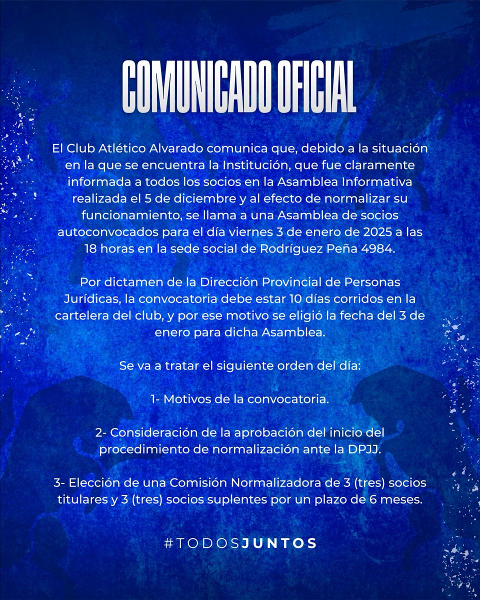 ClubAlvaOficial's tweet photo. ¡𝗜𝗠𝗣𝗢𝗥𝗧𝗔𝗡𝗧𝗘!

#TodosJuntos 💙🤍 https://t.co/KoaTyjd7y1