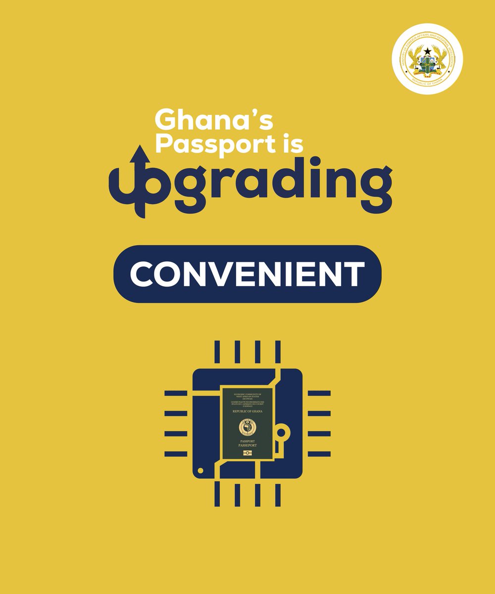 Take advantage of the cutting-edge security features and convenience of the Ghana chip-embedded passport. #GHPassportIsUpgrading
