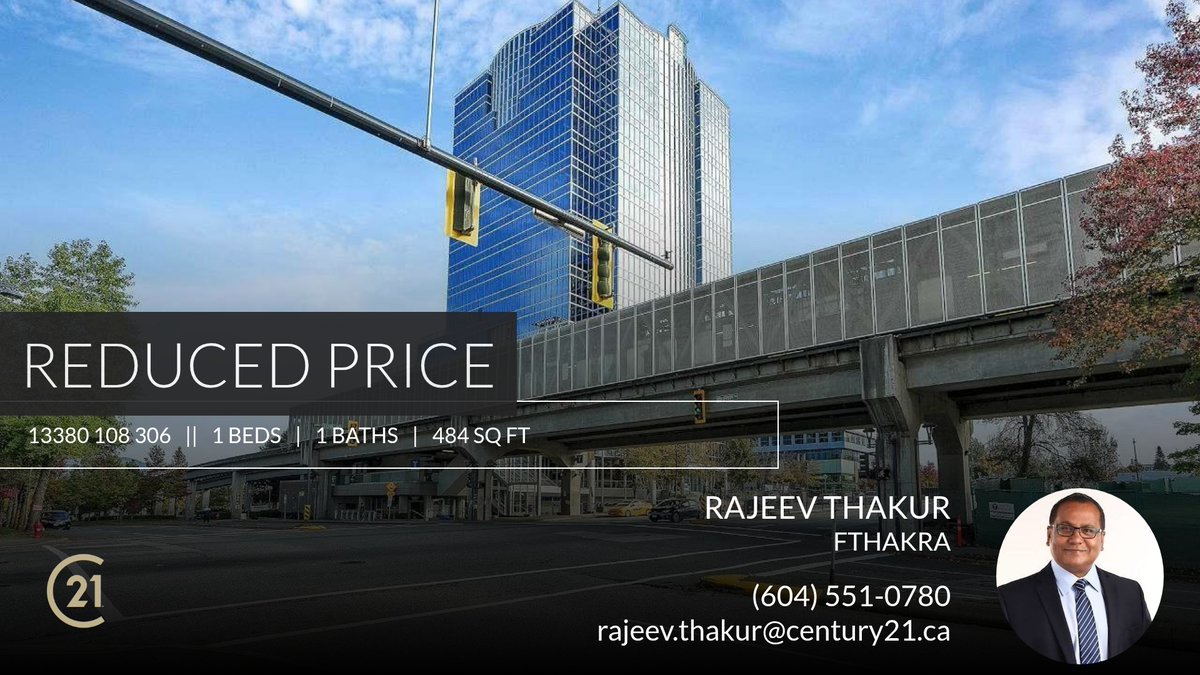 📍 Reduced Price 📍 This recently reduced home at 13380 108 306 in Surrey won't last long, so, don't wait to set up a showing! Reach out here or at (604) 551-0780 for more information!

Regards

Rajeev Thaku... c21.ca/mls/R2917986