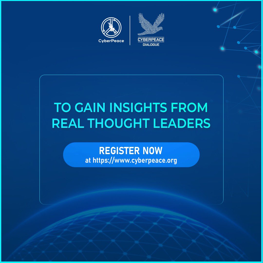 cyberpeaceworld's tweet photo. Have you registered for the most anticipated event of the year? Let's end 2024 on a high and participate in building a safe and trustworthy digital world.
REGISTER NOW https://t.co/hPRPpEg4zR
#CyberPeace☮️ #CyberPeaceDialogue #CyberAwareness https://t.co/q8eW1Ek9o5
