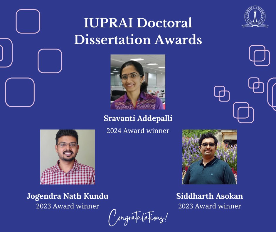 IISc Bangalore (@iiscbangalore) on Twitter photo Congratulations to Sravanti Addepalli, Jogendra Nath Kundu and Siddharth Asokan for winning the IUPRAI Doctoral Dissertation Awards🎉
<a href="/ICVGIP_/">ICVGIP Official</a> Congratulations to Sravanti Addepalli, Jogendra Nath Kundu and Siddharth Asokan for winning the IUPRAI Doctoral Dissertation Awards🎉
<a href="/ICVGIP_/">ICVGIP Official</a>