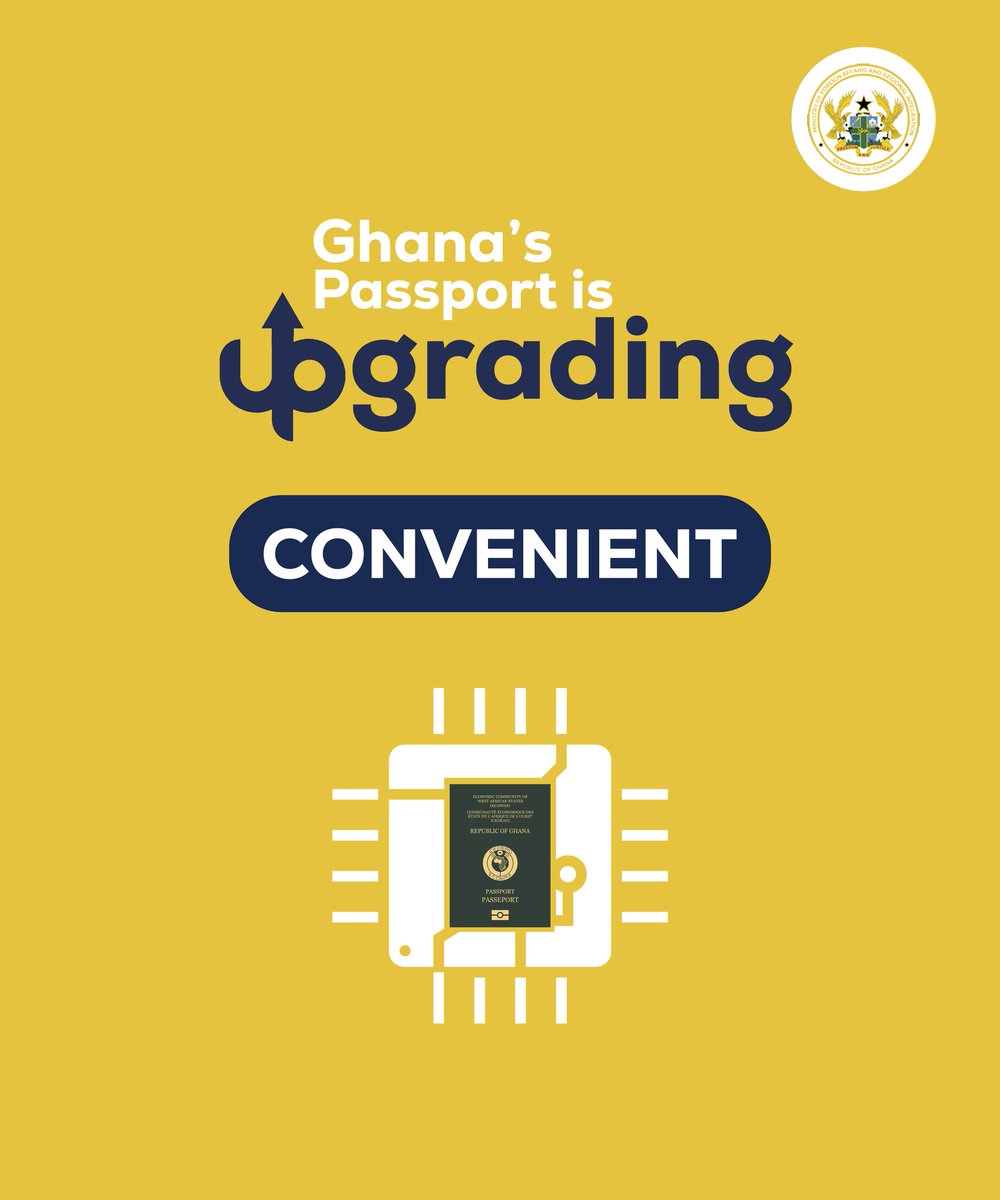 Be at the forefront of travel with the most advanced, secure passport Ghana has ever offered. #GHPassportIsUpgrading
