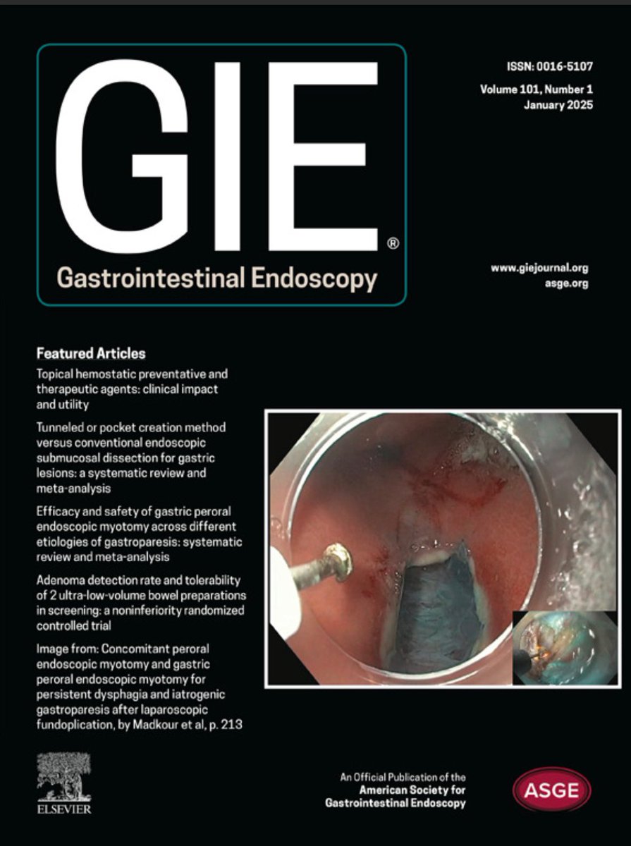 Ahmad.Madkour (@ahmad_madkour) on Twitter photo We are deeply honored and pleasantly surprised to share that the photo from our recently published case in Gastrointestinal Endoscopy (GIE) Journal has been chosen as the cover photo for their latest issue.
<a href="/GIE_Journal/">GIE</a> 
The photo highlights our report on Concomitant POEM and We are deeply honored and pleasantly surprised to share that the photo from our recently published case in Gastrointestinal Endoscopy (GIE) Journal has been chosen as the cover photo for their latest issue.
<a href="/GIE_Journal/">GIE</a> 
The photo highlights our report on Concomitant POEM and