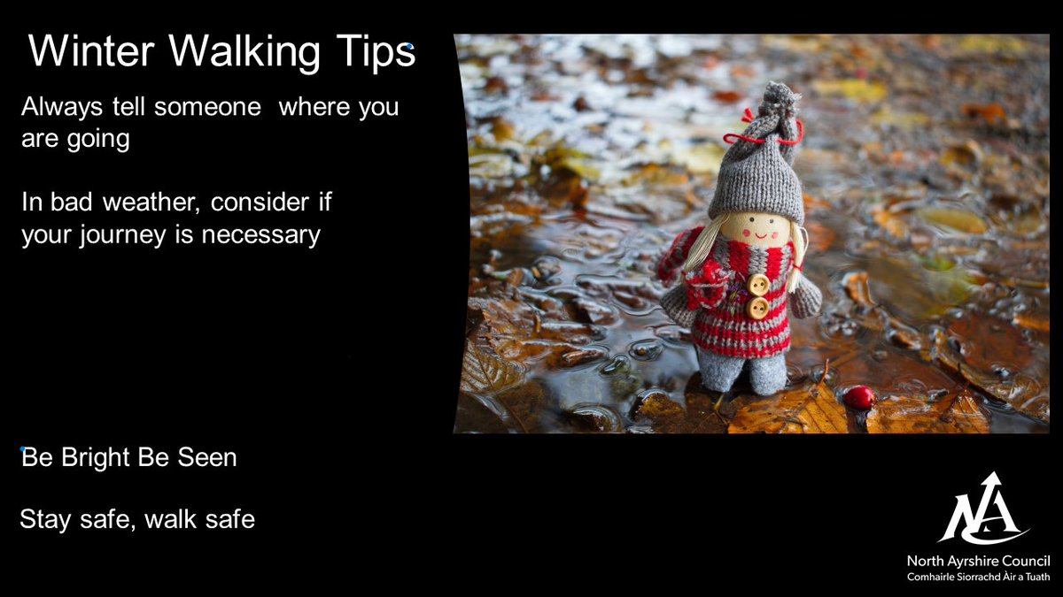 North Ayrshire Road Safety (@roadsafetynac) on Twitter photo A few handy hints for pedestrians over the winter months. No matter how you chose to travel, stay safe & let others know where you are going. <a href="/NAC_Housing/">North Ayrshire Council Housing Services</a> <a href="/North_Ayrshire/">North Ayrshire Council</a> <a href="/PSOSNAyrshire/">Police Scotland North Ayrshire</a> <a href="/Scotfire_ENSA/">SFRS East, North and South Ayrshire</a> <a href="/RoadSafetyScot/">Road Safety Scotland</a> <a href="/roadsafety/">RoSPA Road Safety</a> <a href="/RSGB_NE/">Road Safety GB NE</a> <a href="/NACLibraries/">North Ayrshire Libraries</a> <a href="/NAC_Education/">North Ayrshire Education</a> <a href="/PSOSRoads/">Road Policing Scotland</a> A few handy hints for pedestrians over the winter months. No matter how you chose to travel, stay safe & let others know where you are going. <a href="/NAC_Housing/">North Ayrshire Council Housing Services</a> <a href="/North_Ayrshire/">North Ayrshire Council</a> <a href="/PSOSNAyrshire/">Police Scotland North Ayrshire</a> <a href="/Scotfire_ENSA/">SFRS East, North and South Ayrshire</a> <a href="/RoadSafetyScot/">Road Safety Scotland</a> <a href="/roadsafety/">RoSPA Road Safety</a> <a href="/RSGB_NE/">Road Safety GB NE</a> <a href="/NACLibraries/">North Ayrshire Libraries</a> <a href="/NAC_Education/">North Ayrshire Education</a> <a href="/PSOSRoads/">Road Policing Scotland</a>
