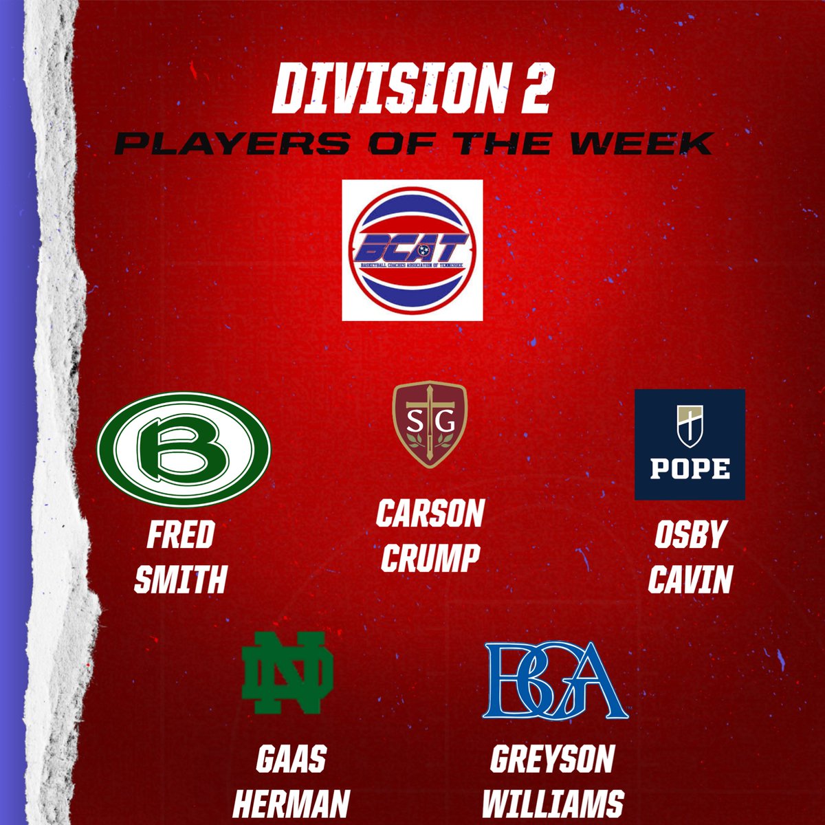 Boys D2 Players of the Week