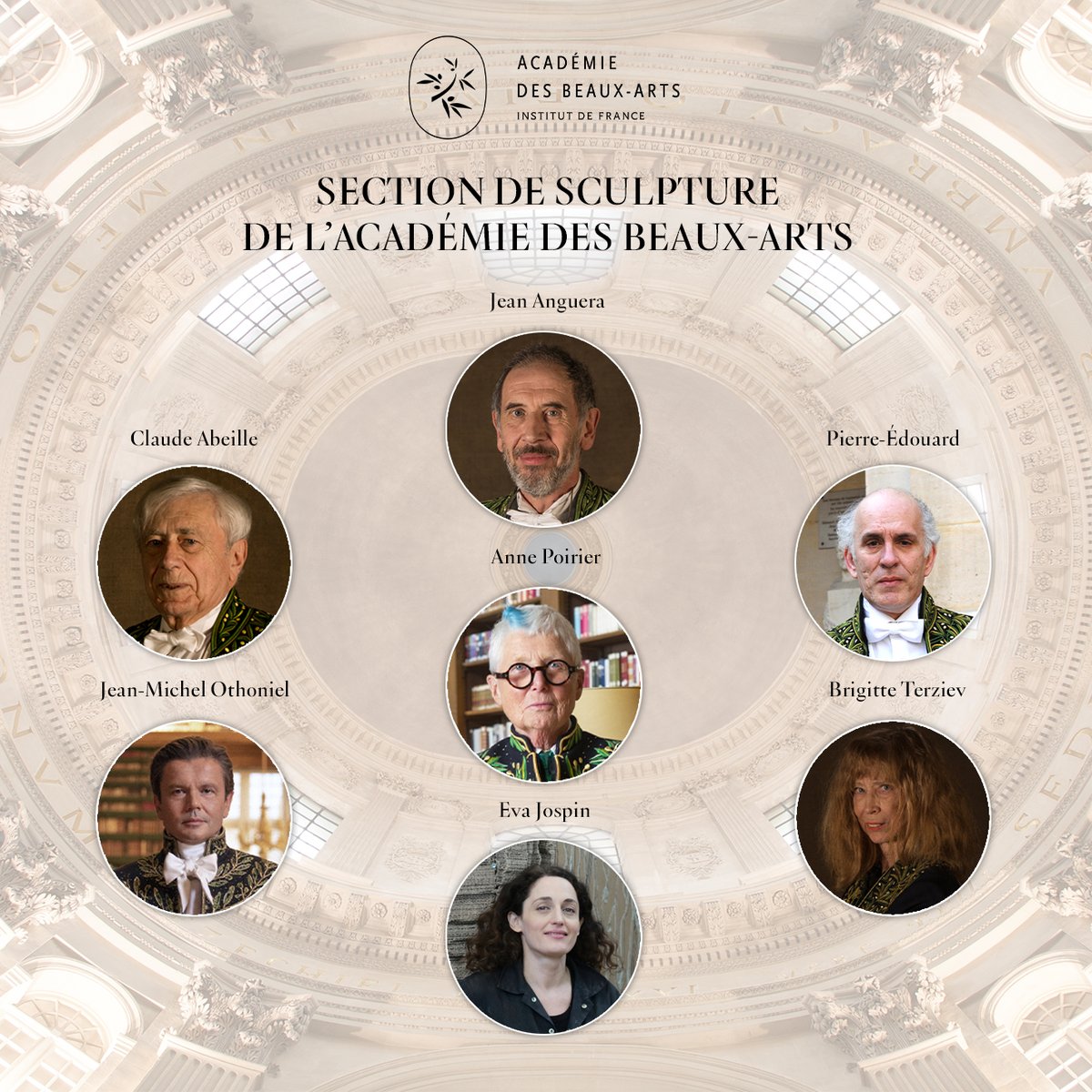 AcadBeauxarts's tweet photo. 🌿Au cours de sa séance plénière de ce mercredi 18 décembre 2024, l’Académie des beaux-arts a élu Eva Jospin au fauteuil I de la section de sculpture, précédemment occupé par Jean Cardot (1930-2020).
📌Plus d'informations : https://t.co/GlVCJRCaD0 https://t.co/fxN7tQDUiD