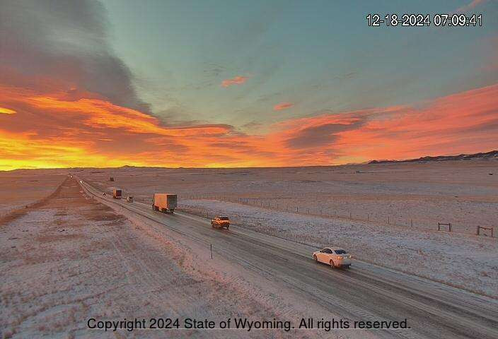 sunrise south of Laramie from the WyDOT cams