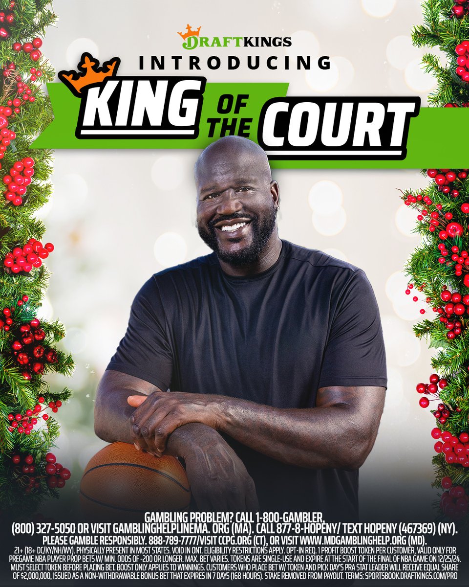 DKSports's tweet photo. You've heard of #KingOfTheCourt, now introducing King Of The Court: Christmas Edition ☃️

We've doubled the prize pool for ONE DAY ONLY - 12/25! Make your pick for PRA leader for a chance to win a share of $2M in Bonus Bets.

See updated rules below  ⬇️ https://t.co/jnNoe8PWio