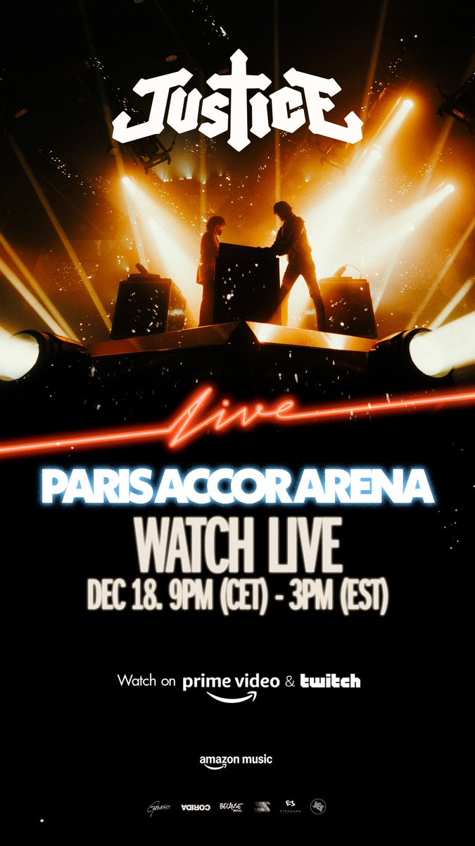 WATCH JUSTICE LIVE! 

TONIGHT 
9pm (CET) / 3pm (EST)

justice.lnk.to/livestreamamaz…