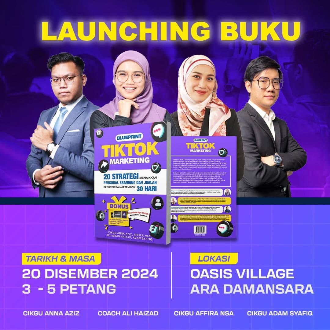 ✨ Networking 3.0 ✨PERCUMA
HADIR, SUPPORT &amp; LUASKAN NETWORKING

Cikgu Anna Aziz Affira NSA - Akak E-Commerce Ali Imran Haizad &amp; Muhammad Adam Syafiq bertempat di Oasis Village, Ara Damandara Kuala Lumpur

Berminat isi form ni : allstartraining.onpay.my/prospect/form/2