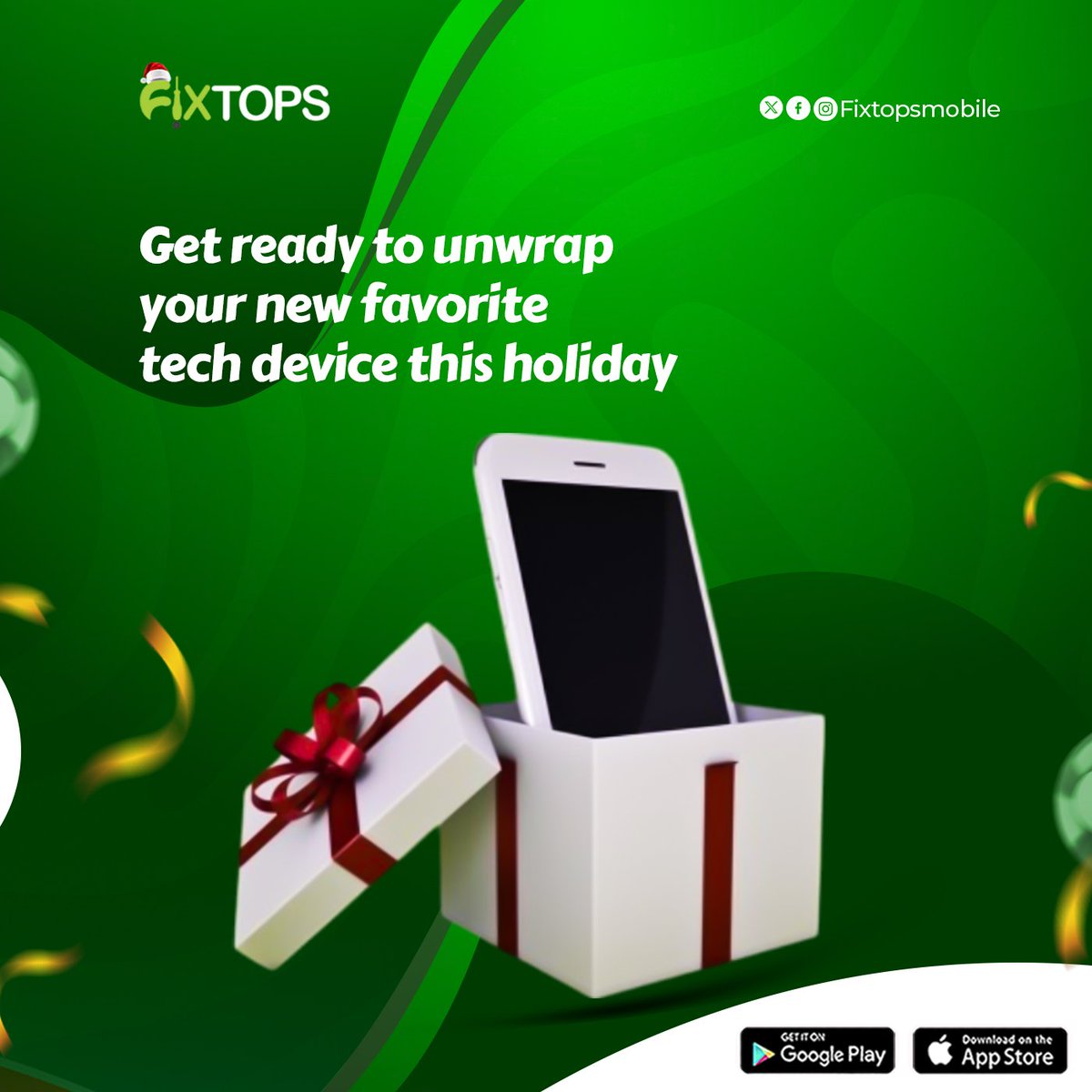 FixtopsNG's tweet image. MAKE YOUR TECH DREAMS COME TRUE THIS HOLIDAY SEASON!

Fixtops Santa is back!

To win:

Follow us on all platforms
Leave a comment below
Get the highest reactions on your comment
Share this post on your story

Good luck!

#FixtopsAI #Giveaway #TechDevice #HolidayGift #GadgetWin