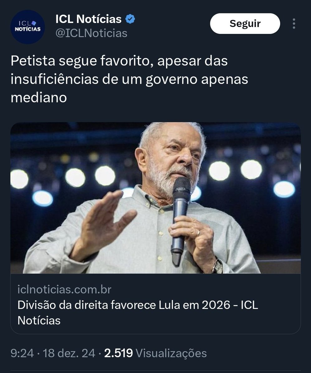 A máscara sempre cai e o antipetismo fica evidente. 
E tinha gente dizendo pro Lula dar entrevista para mídia "alternativa". Qual a diferença do ICL do banqueiro para mídia hegemônica ? Só tem 1 diferença, a TV aberta ainda alcança os lares da maior parcela da população.