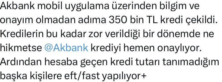 dnz0414's tweet photo. @TalipBelgium @Akbank Haber doğru. 
Canlı şahidi ve mağduruyuz bu işin… https://t.co/2jWNRnGa5z