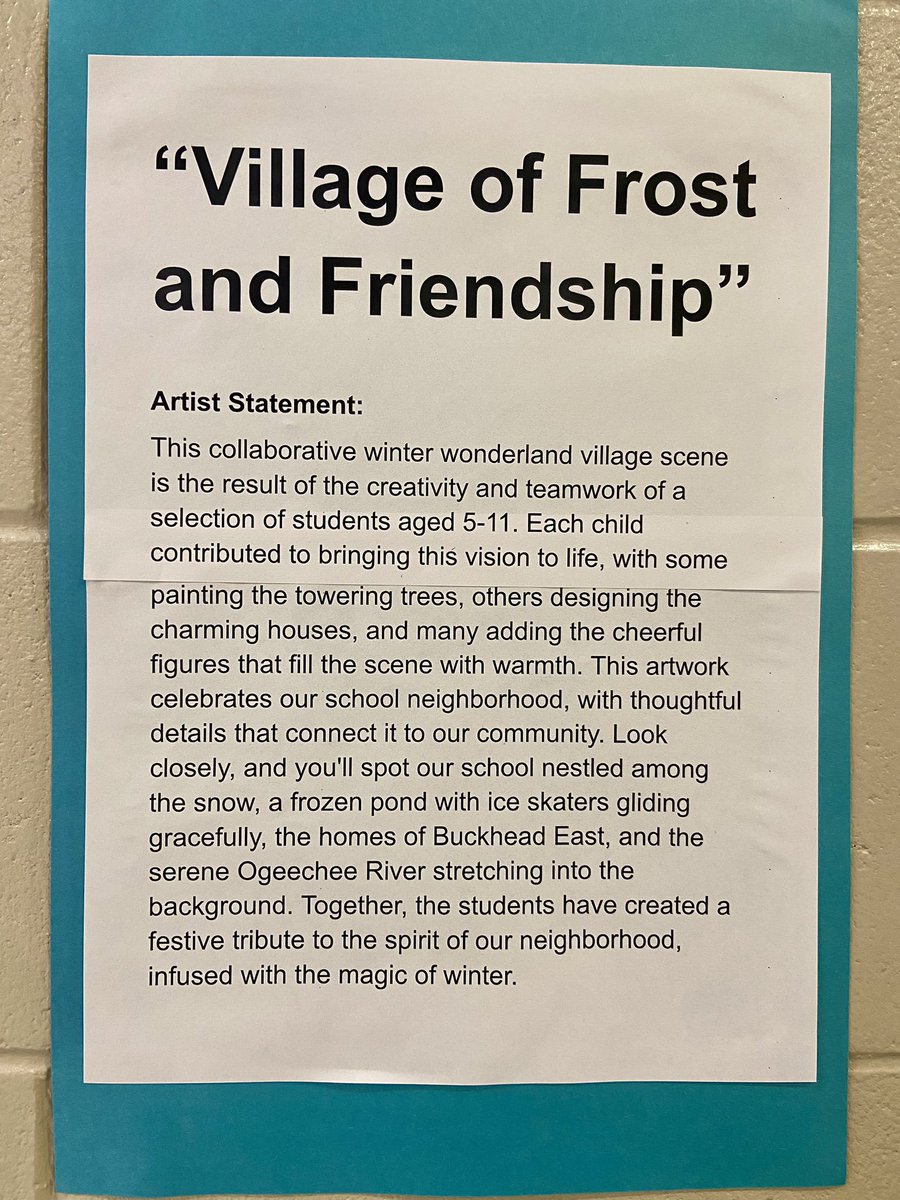 “Village of Frost &amp; Friendship” latest collaborative mural for our school. These big pieces are my favorite. #MESRocks