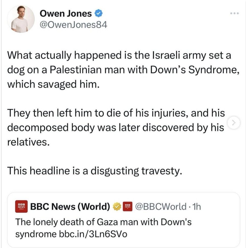 The BBC news website stands accused by its own journalists of systematic pro-Israel bias.

Tomorrow, my detailed investigation based on the testimonies of 12 BBC journalists is published by <a href="/DropSiteNews/">Drop Site</a>.

And here's the story that started the investigation off.