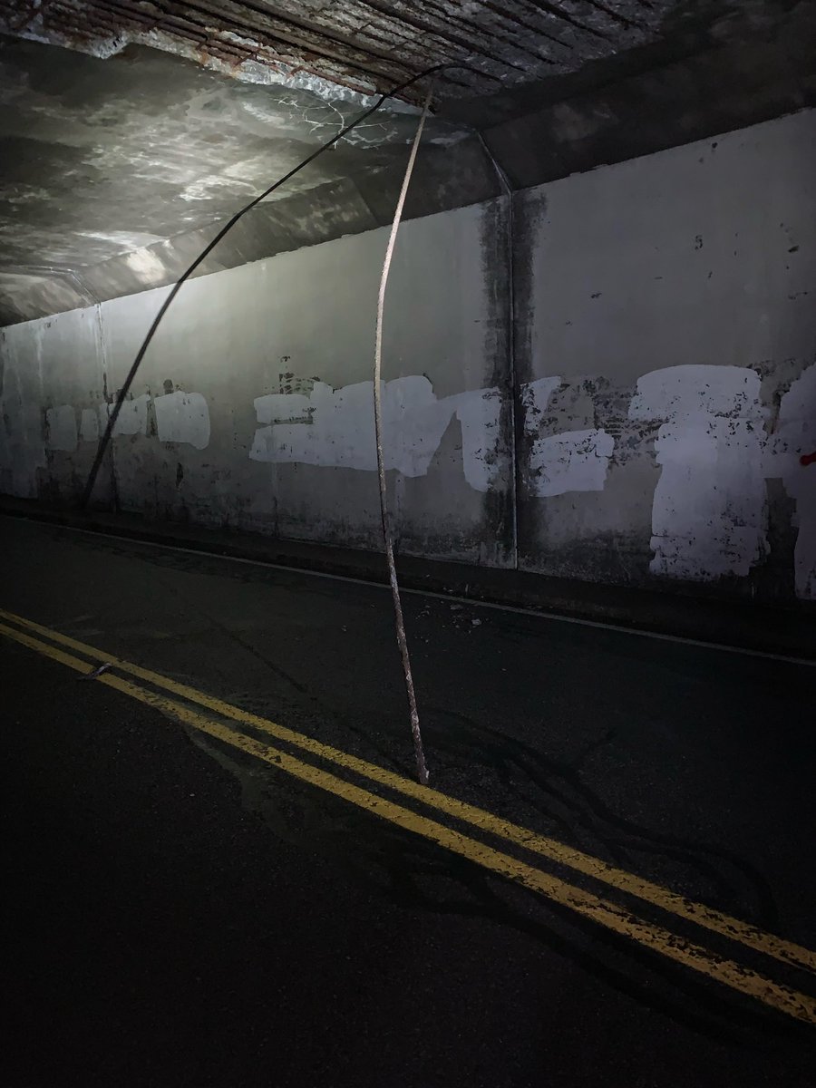 WHEC_JLewke's tweet photo. A woman driving under the bridge that carries the @NYSThruway over High Street in Victor ran straight into exposed rebar that was hanging down from it, she tried to flag down others before they went under but at least two other drivers hit it too.  Story at 5 on @news10nbc https://t.co/2sp2i4dEwJ