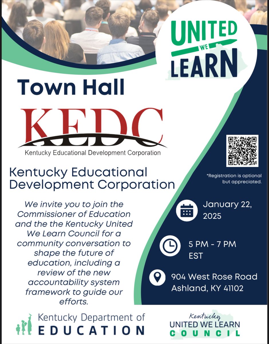 Latishia Sparks (@lsparksela) on Twitter photo Please make plans to attend and spread the word. Jan 22, 2025 <a href="/KEDC1/">KEDC</a> will be hosting <a href="/UnitedWeLearnKY/">UnitedWeLearnKY</a> and <a href="/KyDeptofEd/">KY Dept of Education</a> Commissioner for a community conversation to shape the future of education in KY. Please make plans to attend and spread the word. Jan 22, 2025 <a href="/KEDC1/">KEDC</a> will be hosting <a href="/UnitedWeLearnKY/">UnitedWeLearnKY</a> and <a href="/KyDeptofEd/">KY Dept of Education</a> Commissioner for a community conversation to shape the future of education in KY.