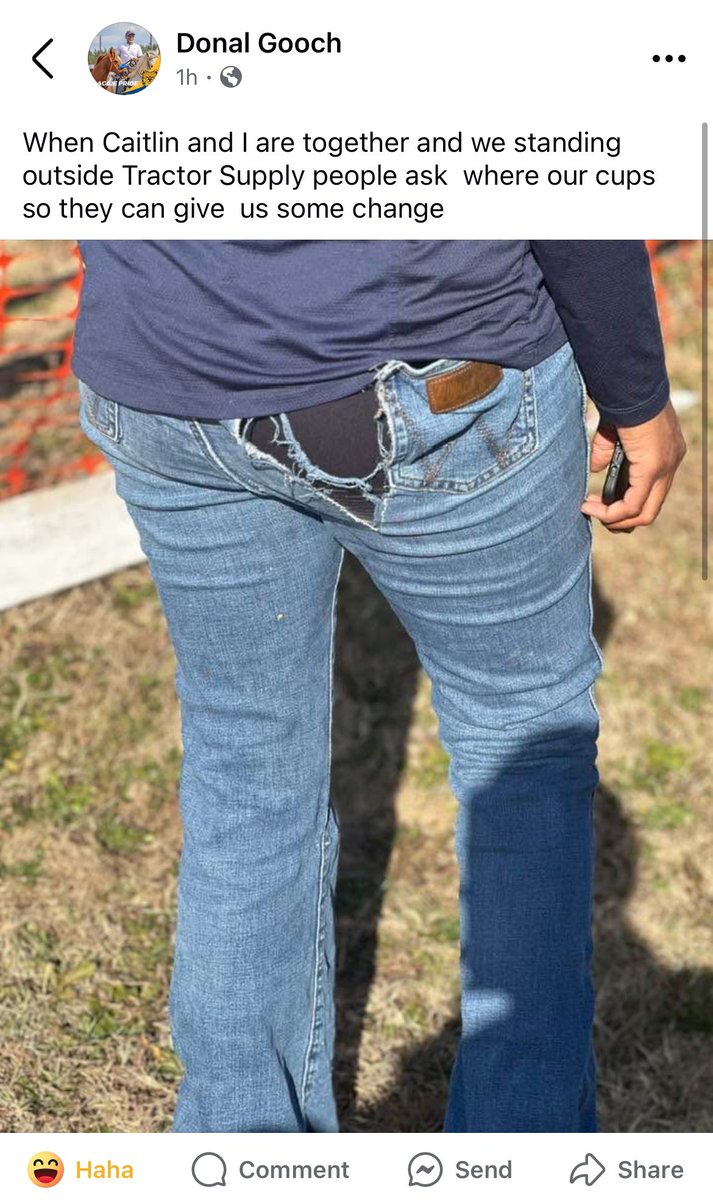 Dear @Wrangler, I have ripped my favorite jeans while on the farm. My dad  saw them today and called me out 😂😂, image size:713x1199