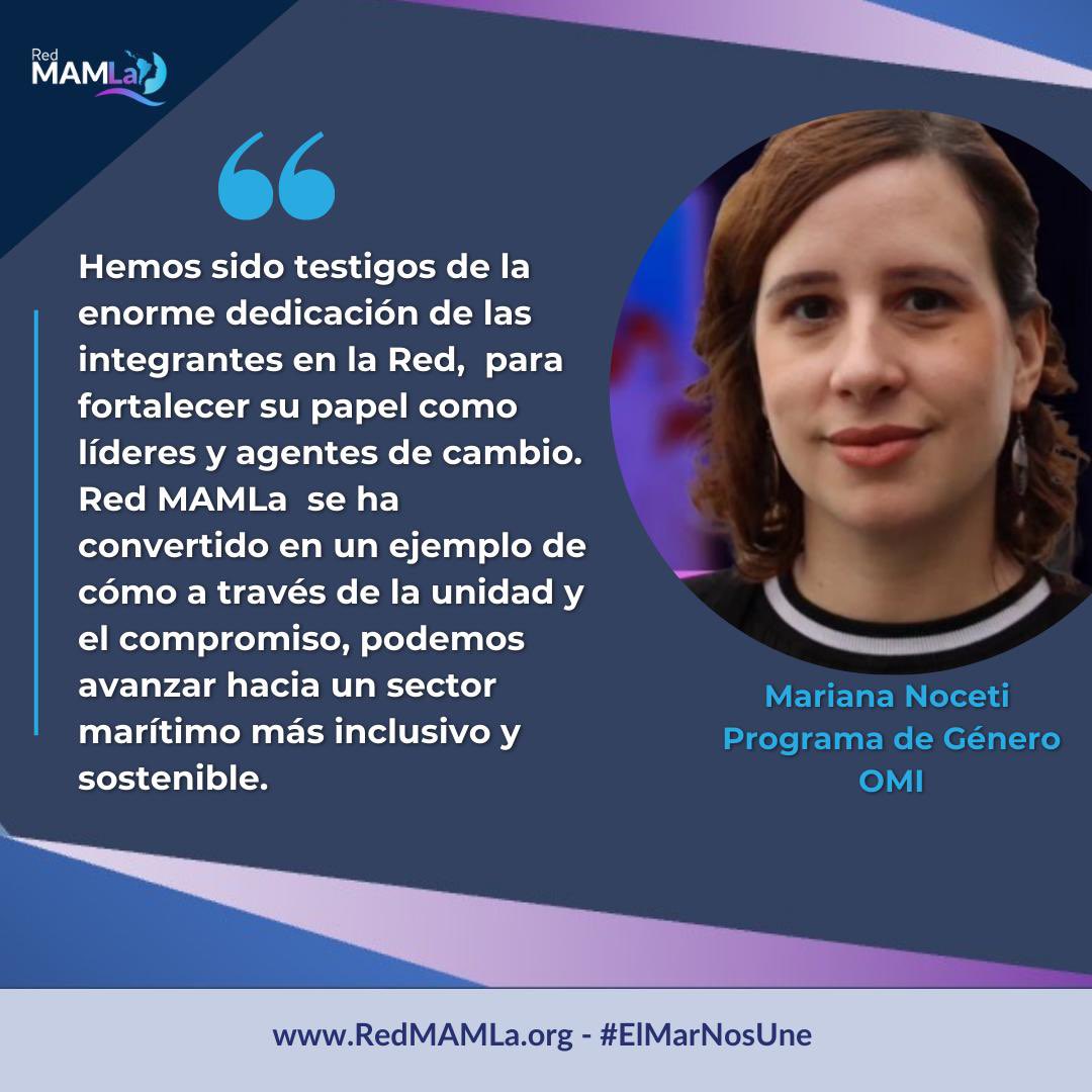 “Quiero expresar en nombre de la  OMI nuestras más sinceras felicitaciones por los logros alcanzados, por el impacto que han tenido en la promoción de la equidad de género, la inclusión y el empoderamiento de las mujeres en sector marítimo en América Latina”

#MujeresMaritimas