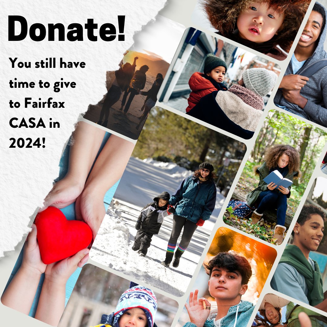 There’s still time to make your 2024 tax-deductible donation to Fairfax CASA! Your gift helps provide dedicated advocates for abused and neglected children in our community. Donate here:
fairfaxcasa.org/give-now/