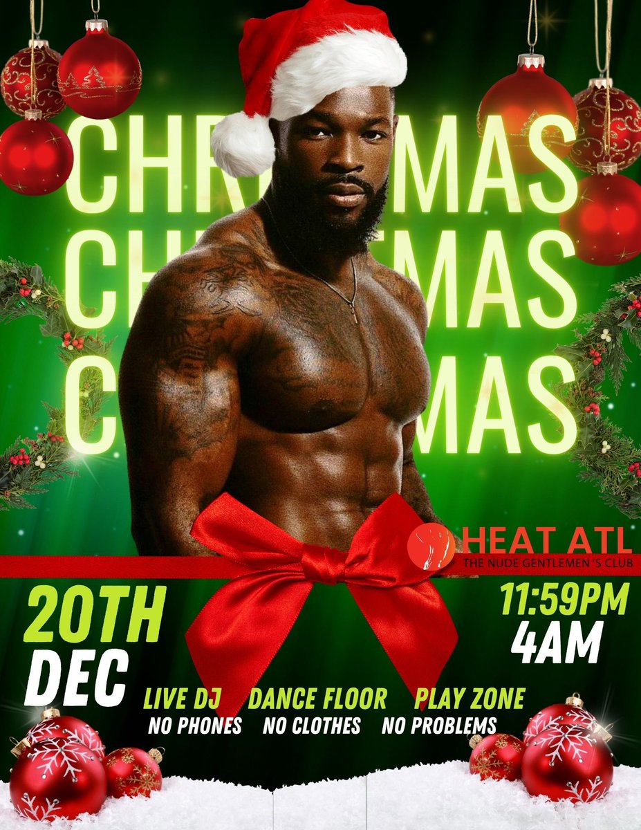 HeatAtl's tweet photo. 🚨🚨Issa CHRISTMAS SPECIAL! 🚨🚨

Tickets For Heat Atl Nude Lounge Christmas Party will be $20 Till MIDNIGHT.. 💫💫💫💫💫💫

Grab your Santa hat and meet us on the dance floor! 🎅🏾 

Live DJ , Bar , Giveaways , Dark Room 😈
Get your tickets now! 
https://t.co/GiAfn4z4cQ https://t.co/NCiFZA8wpT