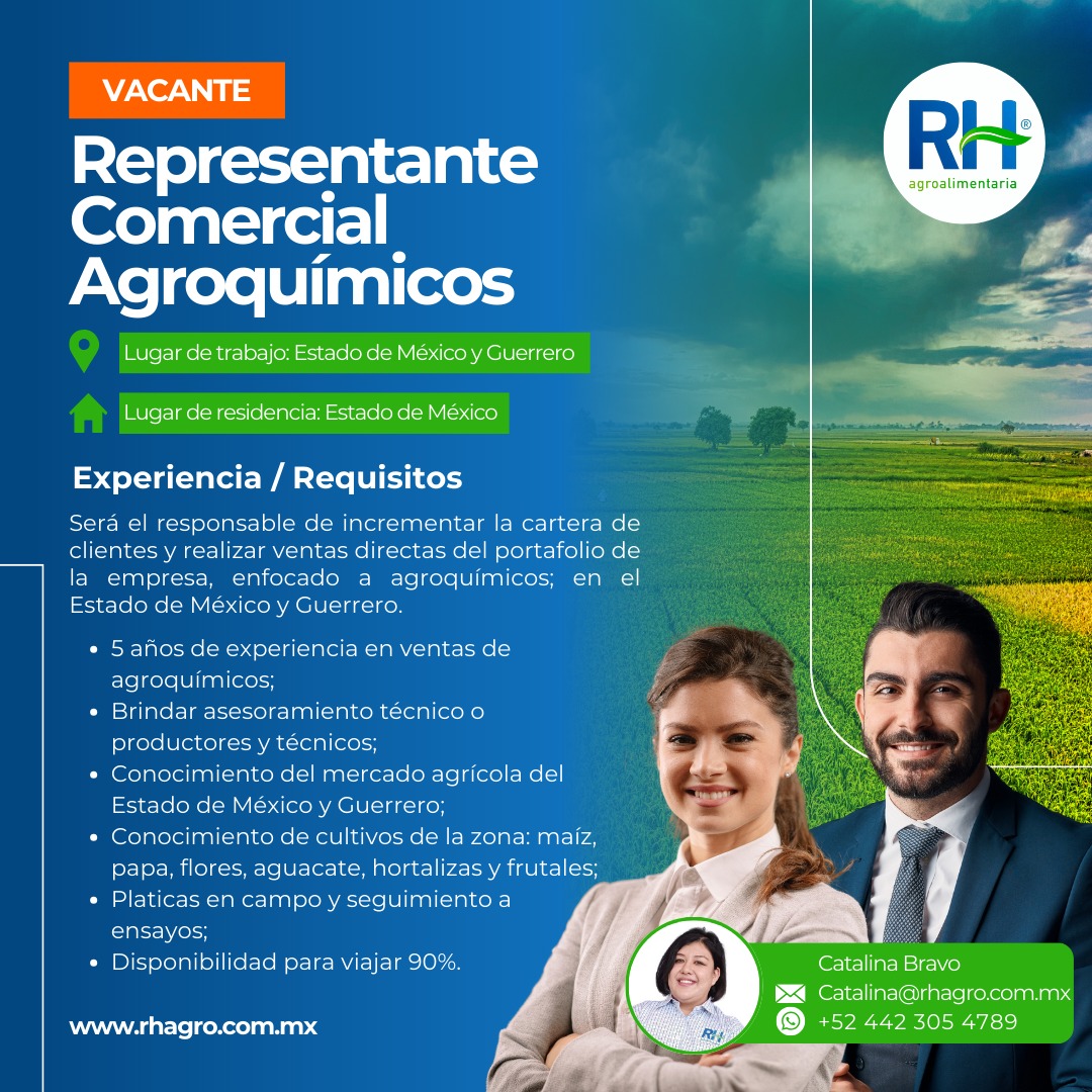 AgroRh's tweet photo. ⚠#VACANTE Representante Comercial Agroquímicos
✅https://t.co/VkxGY812I8
📍Lugar de trabajo: Estado de México y Guerrero
🏠Lugar de residencia: Estado de México
👩Catalina Bravo
📩catalina@rhagro.com.mx
📲+52 442 305 4789
👉WhatsApp: https://t.co/ZGaLueoEXf
#VacantesActivas https://t.co/LJPx3Iiram